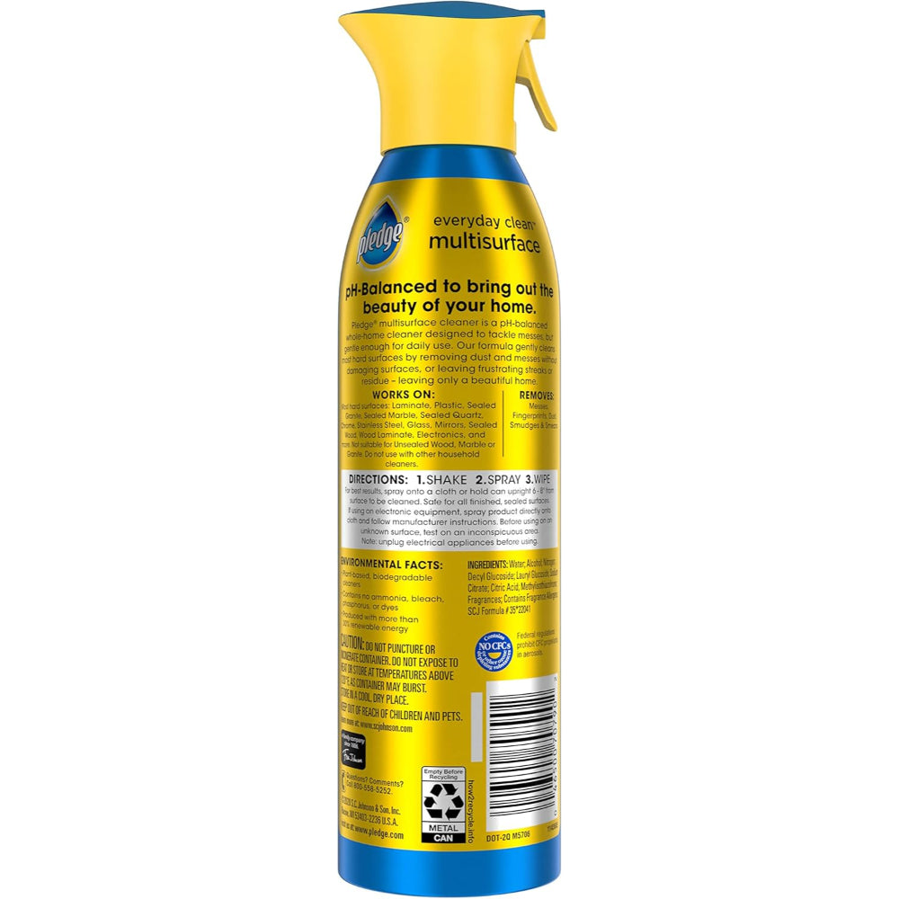 Pledge pH-Balanced Multisurface Spray, Everyday Cleaner, Rainshower Scent, 9.7oz (Pack of 3)