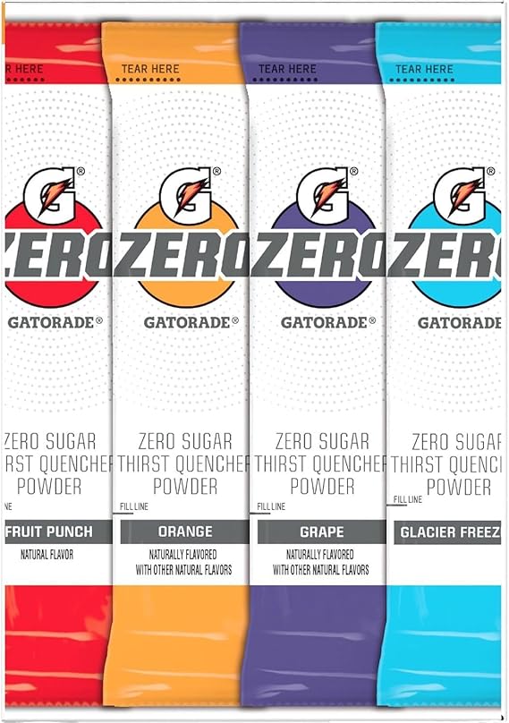 Gatorade G Zero Powder - Individual Packets Variety Pack, Assorted Flavors - (40 Packets)